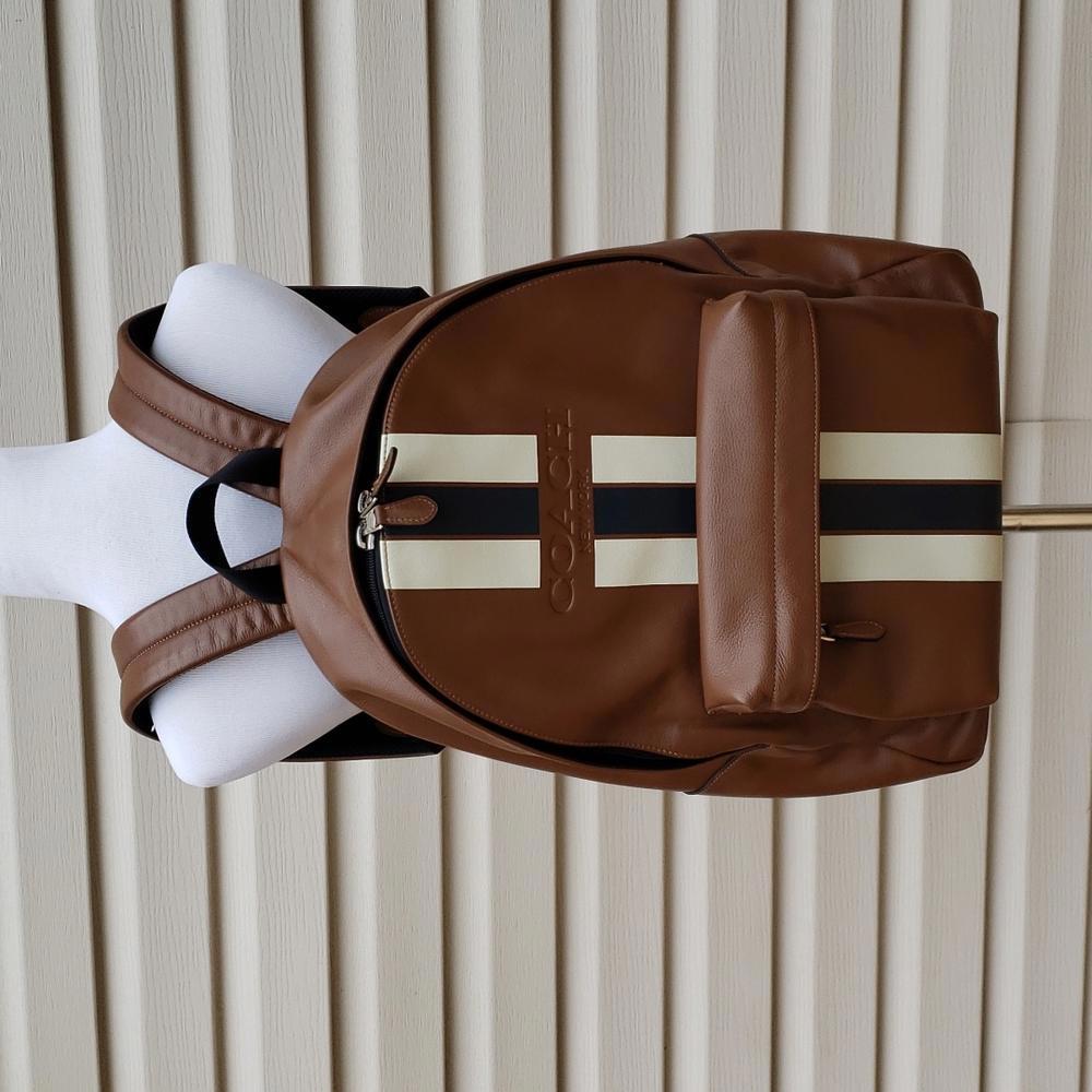 COACH CHARLES STRIPE LARGE BACKPACK